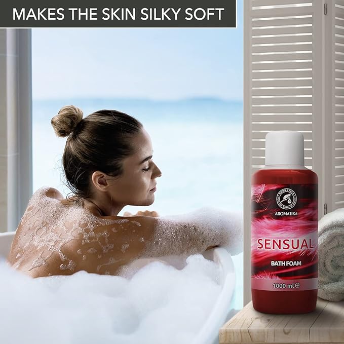 Bath Foam Sensual - 34 Fl Oz (1000ml) - Body Care - Good Sleep - Beauty - Bathing - Body Care - Wellness - Relax - Aromatherapy - Spa - Bubble Baths