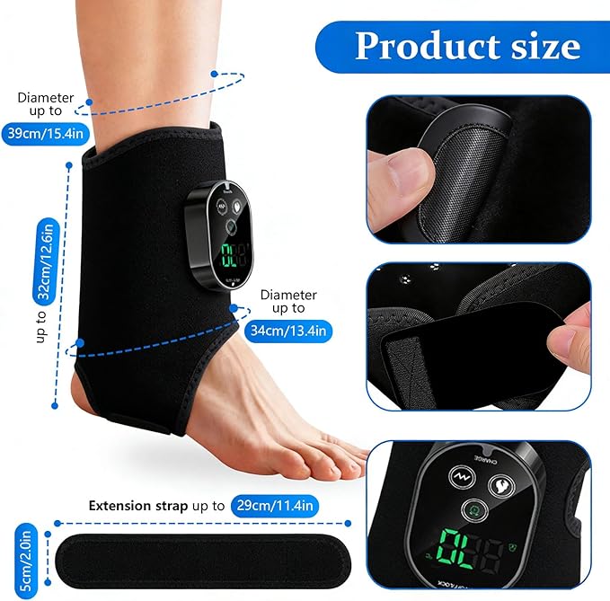 Version 3-in-1 Foot Massager with Super Long Battery Life USB Charging Port Black 3 Vibration Modes 6-Speed Temperature Control Circulation and Pain Relief for Foot Relaxation
