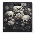 Digital Bathroom Scale for Body Weight Scale with Bright LCD Display High Accuracy Step-On Technology Auto On/Off Black and White Flowers and Skull Digital Scales 400 Lbs /180kg