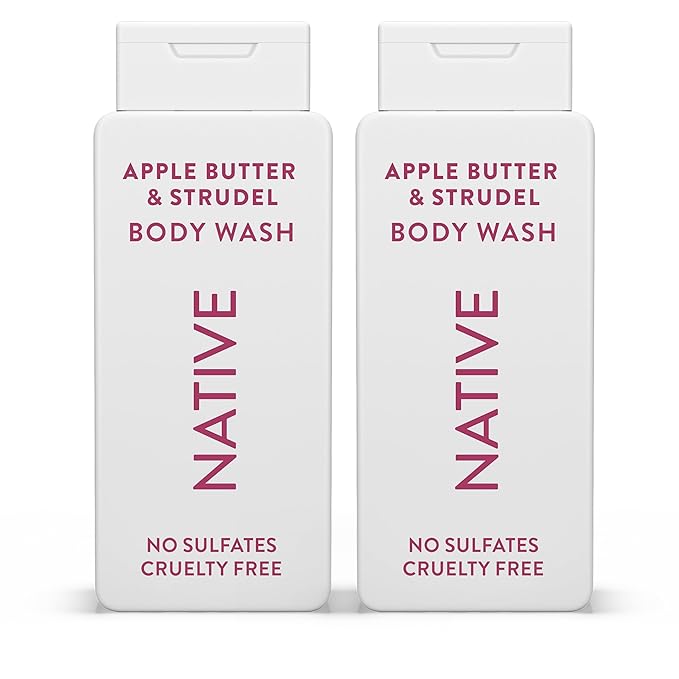 Native Body Wash with Naturally Derived Ingredients - Apple Butter and Strudel - For Women &amp Men Sulfate Paraben &amp Dye Free Leaving Skin Soft and Hydrating | Fall Bundle 18 oz - 2Pk