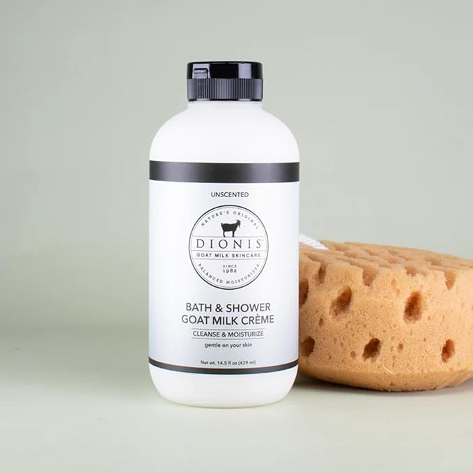 Dionis Goat Milk Bath Soap &amp Liquid Shower Crème Unscented 14.5oz (Pack of 1)