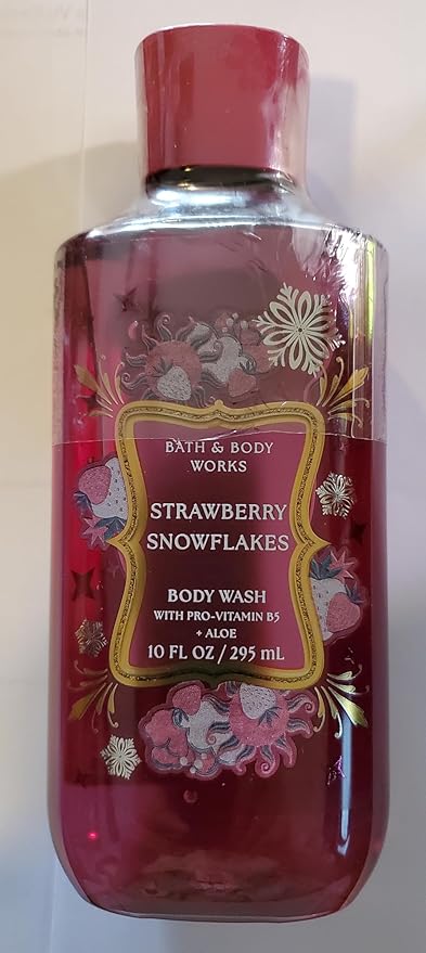 Bath &amp Body Works Women's Strawberry Snowflakes Body Lotion and Body Gel Wash 2 Piece Set