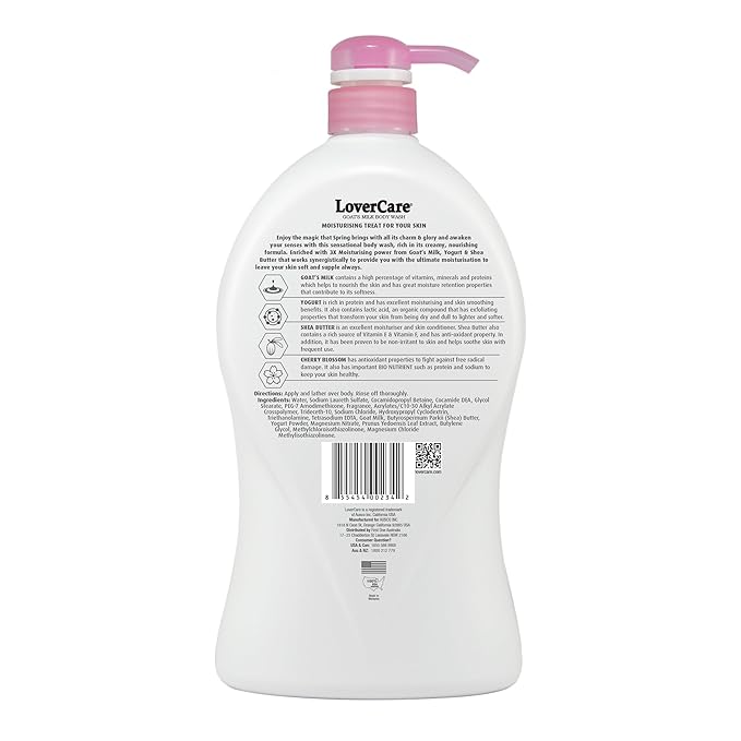 LoverCare Goat's Milk Cherry Blossom Moisturizing Body Wash 40.7 Fl.Oz - Single…