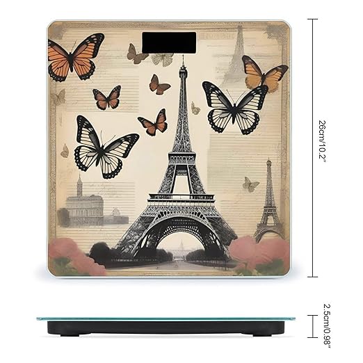 Vintage Paris Eiffel Tower Scale for Body Weight Smart Scales Digital Bathroom Scale High Precision Weighing Scales with Large Display Weighing Machine for People