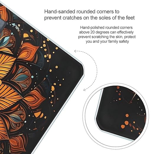 Mandala Digital Bathroom Scale for Body Weight Weighing Scale with Backlit LCD Display High Precision Measurements &amp Measures Weight Up to 180kg