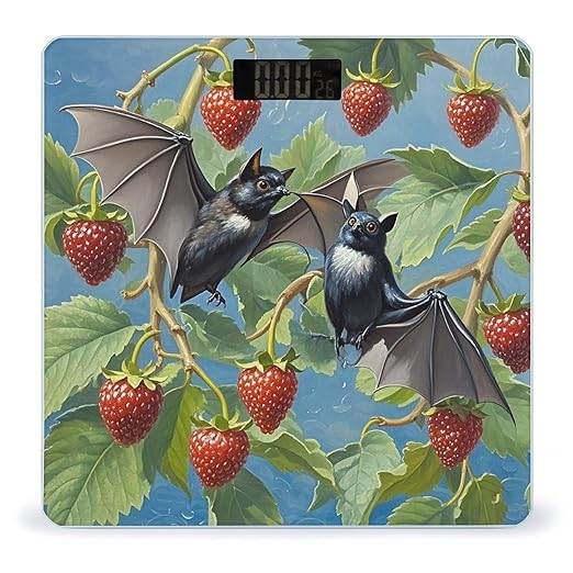 Gothic Bat Bathroom Scale for Body Weight Bathroom Weighing Scales with Back Lit LED Display Sturdy Tempered Glass Body Weight Bathroom Scale 400lb Weighing