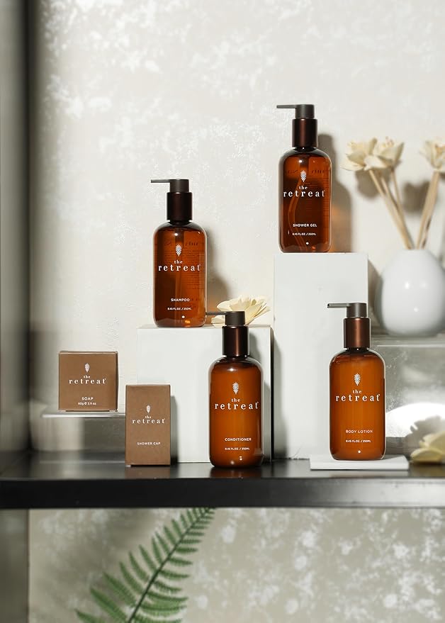 The Retreat Luxury Shower Gel with Aloe &amp Vitamin E – Gentle Cleansing &amp Hydrating Body Wash – Refreshing Spa-Inspired Scent – Cruise-Inspired Bath Experience – All Skin Types – 8.45 fl oz (25