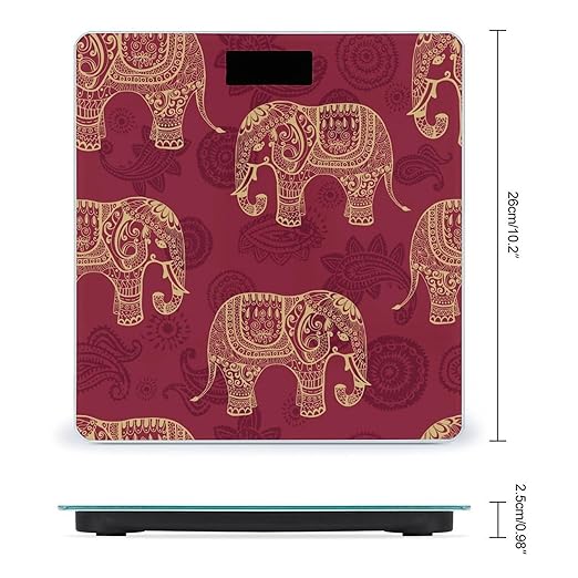 Elephant Scale for Body Weight Anti-Slip Sturdy Tempered Glass Weighing Machine Highly Digital Accurate Bright LCD Bathroom Scale for Household Gift