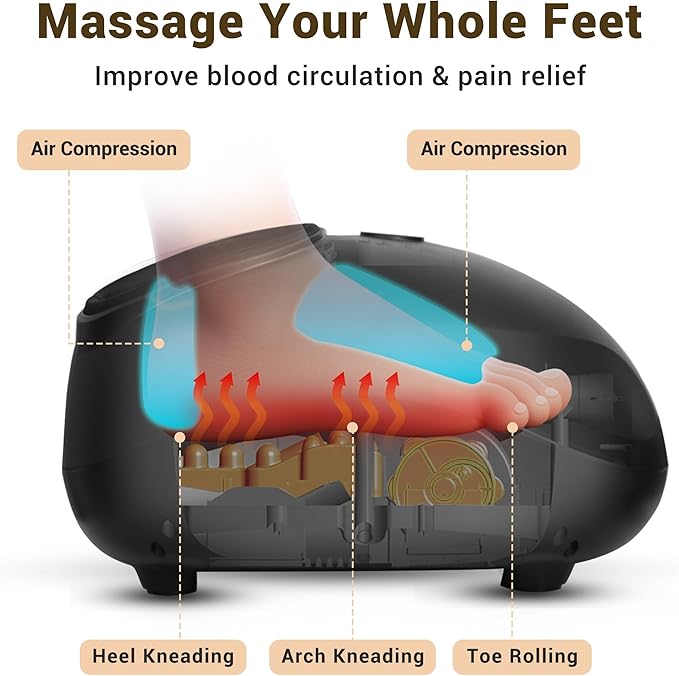 Mynt Shiatsu Foot Massager with Heat FSA Eligible HSA Approved Electric Foot Massage Machine for Plantar Fasciitis Neuropathy Deep Kneading with Control Gifts for Mom Dad Fits Up to 14