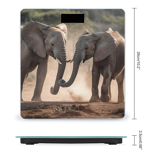 Two Elephants Playing Smart Scale for Body Weight Accurate Bathroom Scale with LED Display Digital Weight Scales Weighing Machine High Precision Scales for Bath Home