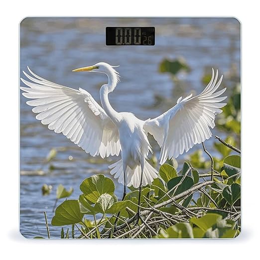 Walking Elephants Weight Scale Large Digital Bathroom Scales with Bright LED Display Non Slip Digital Scale and Step On Fashion Weighing Machine for Body