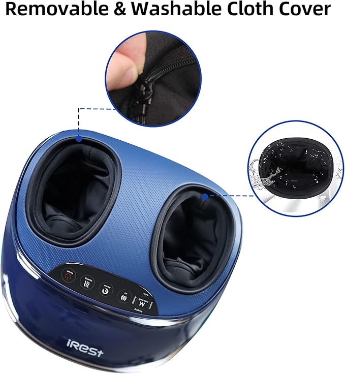 iRest Shiatsu Foot Massager with Double Foot Rollers Air Compression Scraping Deep Kneading Massage Electric Foot Massage Machine for Improving Blood Circulation and Relieving Foot Pain