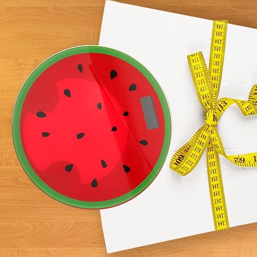 NOLITOY Digital Watermelon Body Weight Scale Precision Tempered Glass Bathroom Scale Mini Portable Fitness Management for Travel and Home Use