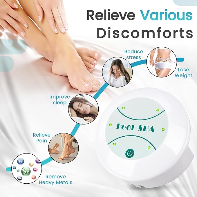 Ionic Foot Bath Detox Machine Portable Foot Detox Machine Ion Cleanse Bath System with Stroage Bag 100 Spa Liners Spa at Home Detox