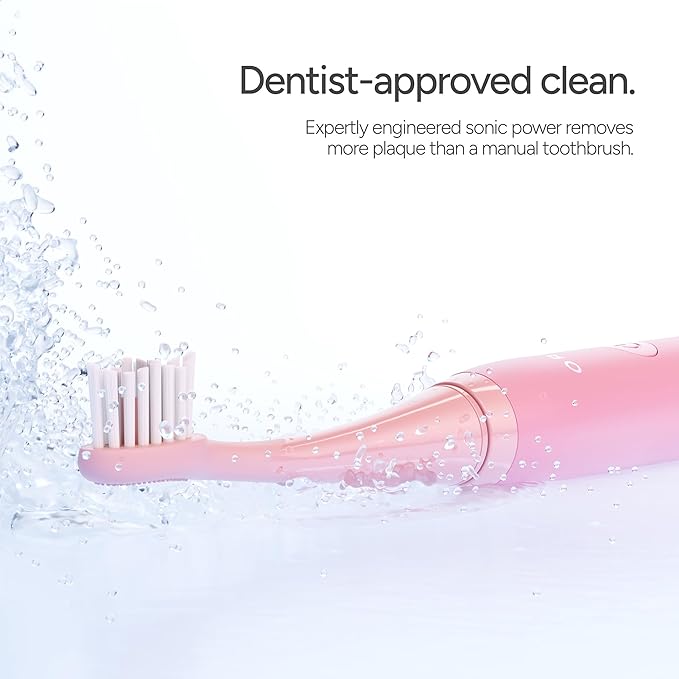 ORDO Lite Sonic Toothbrush Electric Toothbrushes with 35000 Pulses Per Min Dual Modes Over 5 Weeks Battery Smart Timer Waterproof USB C Petal