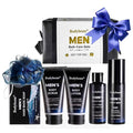 Men's Bath and Body Spa Gift Set - 7-Piece Kit with 3-in-1 Shower Gel 2-in-1 Handmade Soap and Travel Bag - Father's Day/Birthday Christmas Gifts for Dad Husband Boyfriend and Friends