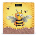 Bee on The Square Bathroom Scale Large LCD Backlight Display Digital Scale Rounded Corners Body Scales Automatic Power On/Off Bathroom Scales for Home Bedrooms