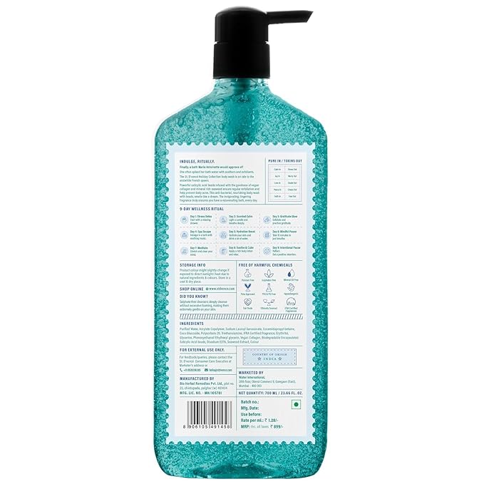 D-VENCE Refreshing Ocean Drop Salicylic Acid Body Wash Shower Gel For Women &amp Men with Seaweed Extract &amp Vegan Collagen | Paraben &amp Sls Free | Body Wash For Summer - 700 ml