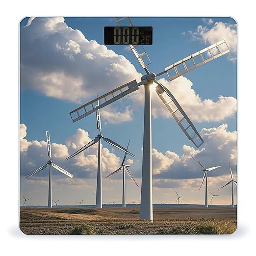 Windmills Bathroom Scale for Body Weight with High Precision Large LCD Backlight Display Digital Weighing Scale with BMI Capacity Up to 180kg