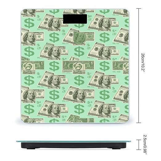 Money Weight Scale Large Bathroom Scales Digital Weight with Bright LED Display Non Slip Automatic Weighing Scale Fashion Weighing Machine for Body