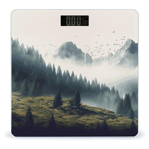 Landscape Mountain Smart Scale for Body Weight Accurate Bathroom Scale with LED Display Digital Weight Scales Weighing Machine High Precision Scales for Bath Home