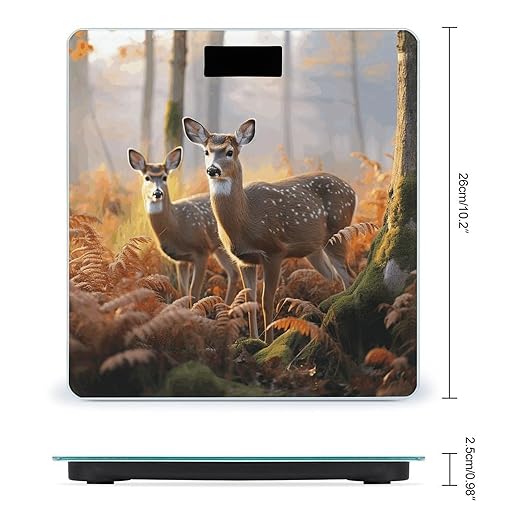 Cute Deers Digital Bathroom Scale for Body Weight Weighing Scale with Backlit LCD Display High Precision Measurements &amp Measures Weight Up to 180kg