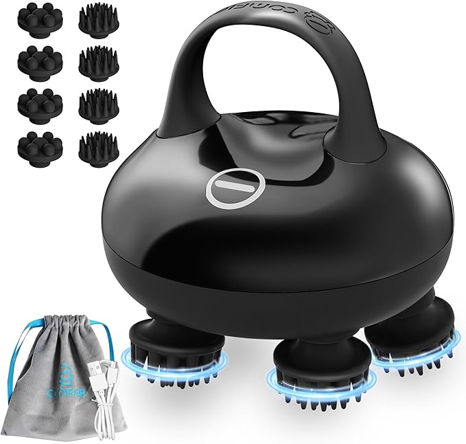 COMFIER Cordless Head Massager Scalp Massager Hair Growth with 3 kneading ModesWaterproof Hair Massage with 8 Claws for Deep CleansingBody Cat Head ScratcherGift for WomenMen