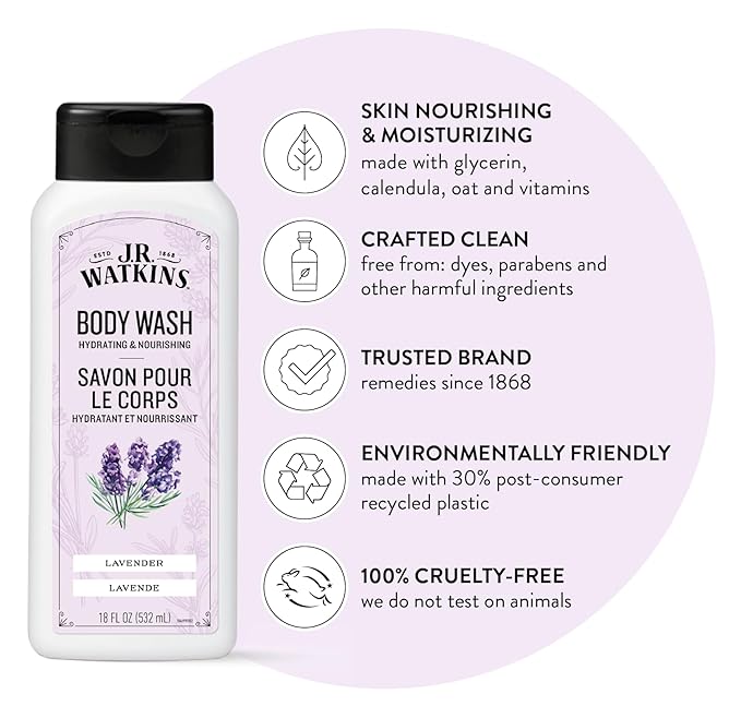 J.R. Watkins Body Wash Lavender 18 fl oz 2 Pack
