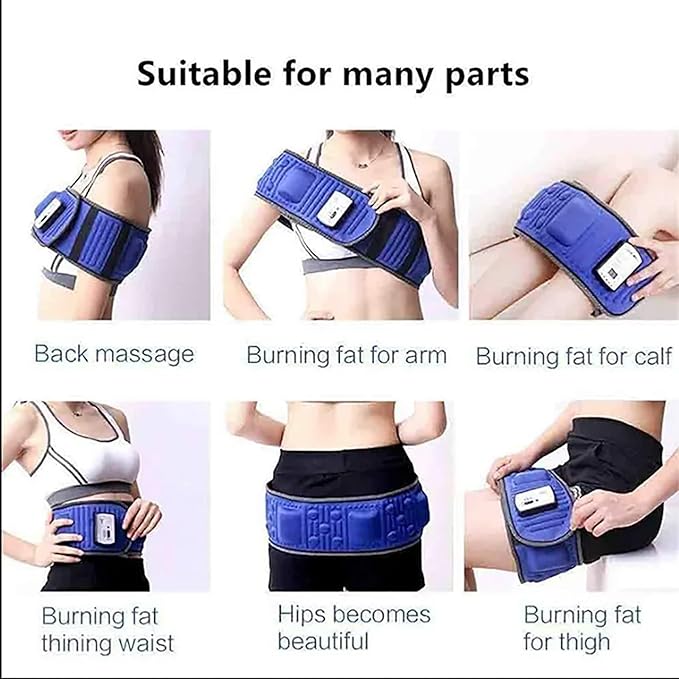 Automatic Abdominal Massager Body Vibrating Slimming Belt Belly Muscle Waist Trainer Massager with 2 Gear Speed Adjustable for Abdominal Back Neck and Legs Pain Relief
