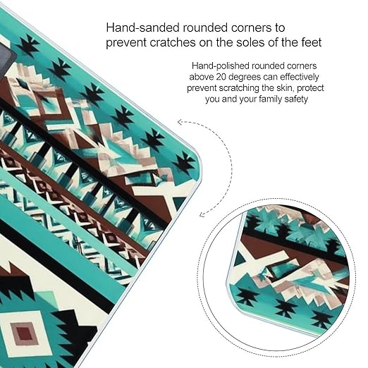 Women's Fashion Automatic Switch Digital Bathroom Weighing Scale Smart Scale Teal Turquoise Tribal Navajo Aztec Geometric Ethnic Pattern