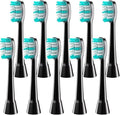 Compatible for AquaSonic Electric Toothbrush Replacement Brush Head Set Soft Bristles(Black)