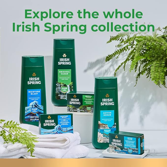 Irish Spring Men's Body Wash Shower Gel Charcoal Refresh 20 Fl Oz (Pack of 4)