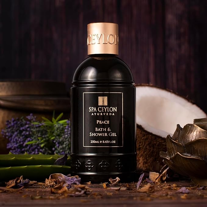 SPA CEYLON Peace Bath and Shower Gel | Lemongrass and Lavender Infused Herbal Body Wash | Hydrating with Aloe Vera | Vegetarian &amp Cruelty-Free | Promotes Harmony