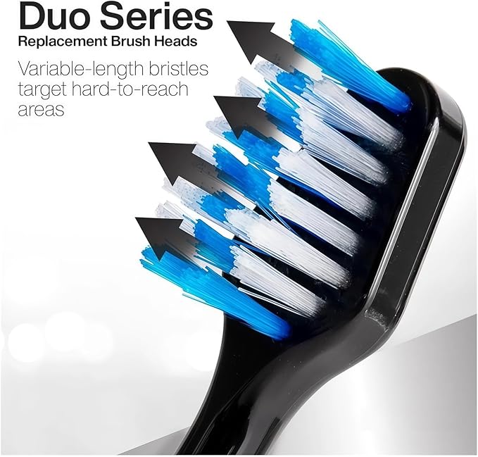 Replacement Toothbrush Compatible with AquaSonic Duo Series Heads Electric Toothbrush Head Accessories(5PCS Black)