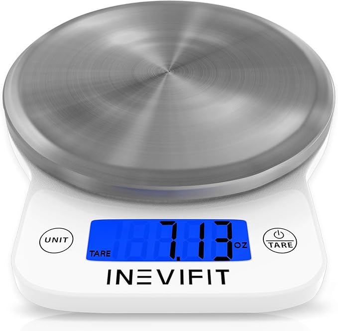 INEVIFIT Bathroom Scale &amp Digital Kitchen Scale Fitness Bundle Complete Body Composition and Nutrition Tracking Solution with Batteries Included