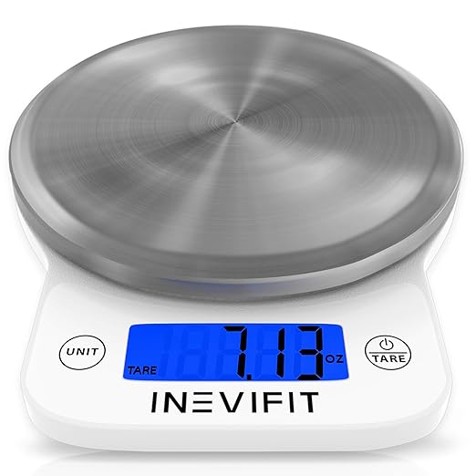 INEVIFIT Smart Bathroom Scale &amp Digital Kitchen Scale Fitness Bundle Complete Body Composition and Nutrition Tracking Solution with Batteries Included