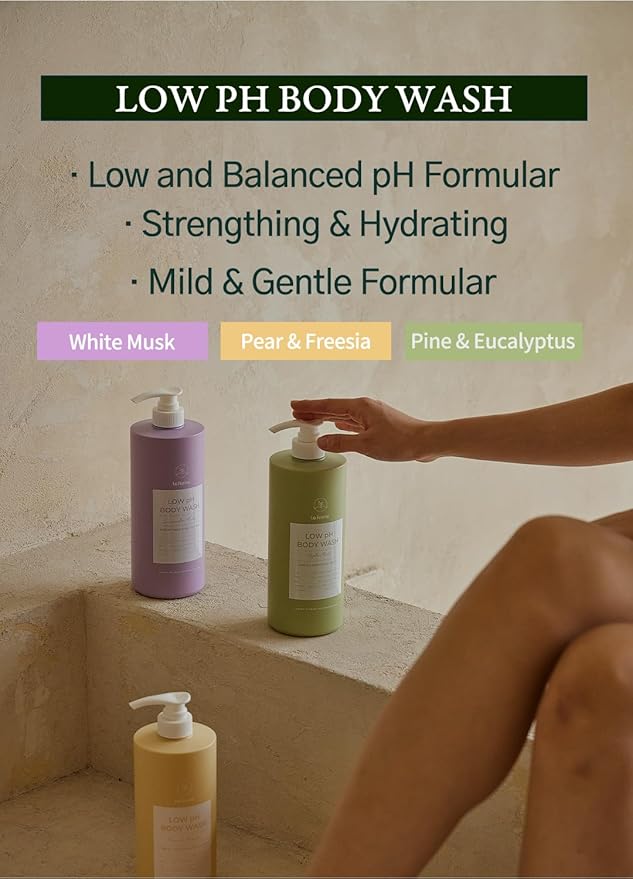 laferme Low pH balanced Gentle Korean Body Wash with Natural &amp Organic Ingredients Hypoallergenic for Sensitive Skin Moisturizing &amp Hydrating for Dry Skin For Women &amp Men 33 Fl Oz Pea