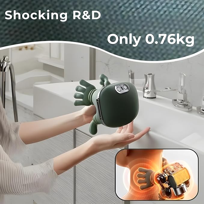 Neck Massager Neck Massager with Heat Shiatsu Neck and Back Massager with 4D Kneading Wireless Deep Tissue Massage for Shoulder and Cervical Pain Relief Muscle Relax (2PCS)