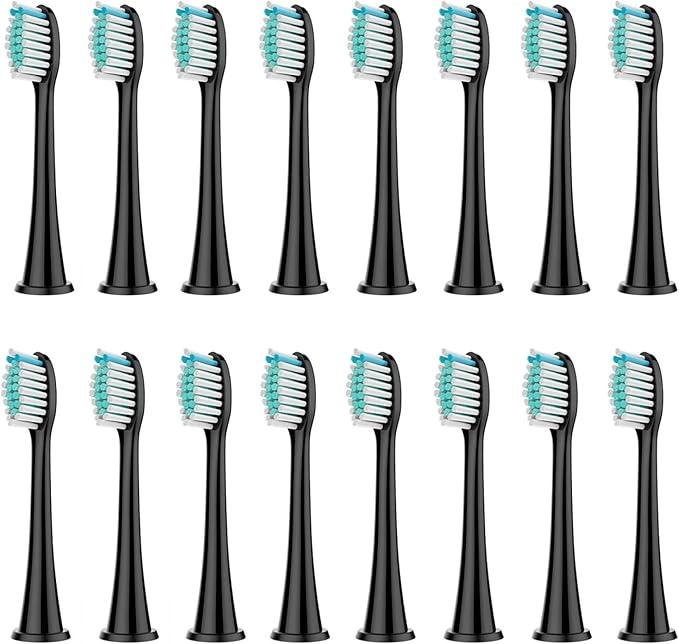 Replacement Brush HeadsCompatible for Philips Sonicare HX3/HX6/HX9 Series Electric Toothbrush Heads HX6064(16Pcs Black)