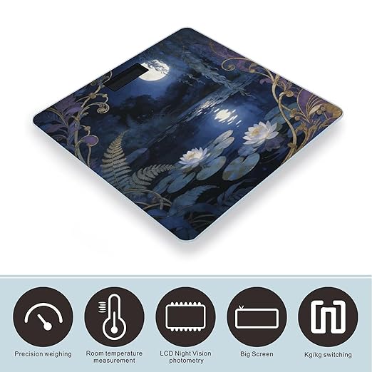 Jardin D'Ete Smart Scale for Body Weight Digital Bathroom Scale Toughened Glass Weight Scale with Large LCD Backlight Display High Precision Scales Weighing Machine