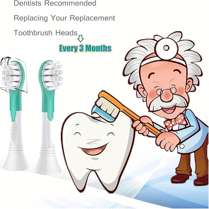 Set of 4 Replacement Toothbrush Heads Compatible for with HX6042 HX6032 HX6311 HX6312 and Other Electric toothbrushes