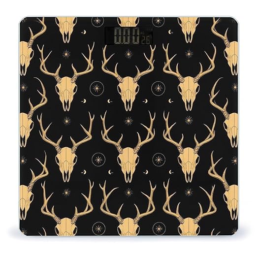 Men's Fashion Automatic Switch Digital Bathroom Weighing Scale Smart Scale Dark Gothic Sun Moon Hunting Camo Deer Skulls