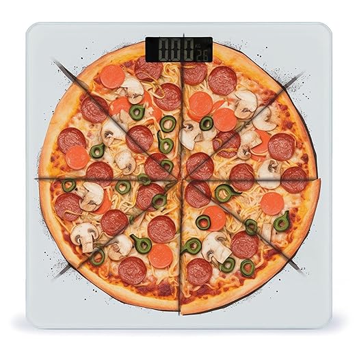 I Love Pizza Smart Scale for Body Weight Accurate Bathroom Scale with LED Display Digital Weight Scales Weighing Machine High Precision Scales for Bath Home