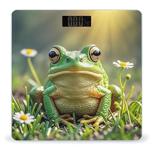 Cute Frog Bathroom Scale Digital Weight Scale Precision 400 Lbs Weighing Scales Large with LCD Backlight Display BMI Measures