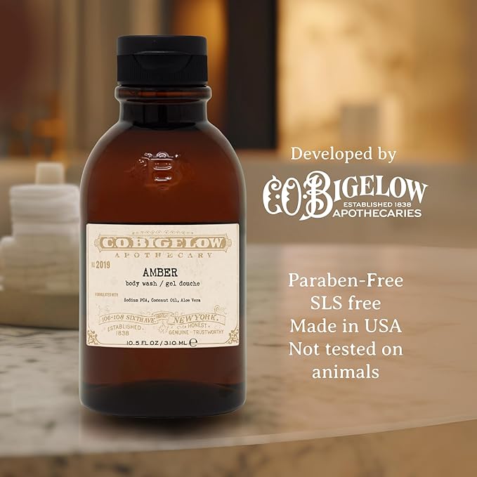 C.O. Bigelow Iconic Collection Amber Body Wash Scented Shower Gel with Coconut Oil and Aloe Vera 10.5 fl oz