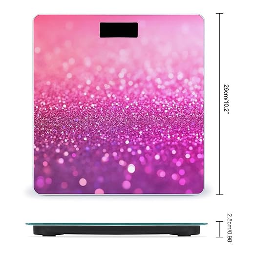 Men's Fashion Automatic Switch Digital Bathroom Weighing Scale Smart Scale Pink Glitter Pattern