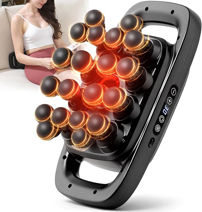 20-Head Massage Gun Set Deep Tissue Percussion Massager with 3 Modes &amp 30 Intensities Muscle Massager Pain Relief Portable Massage Gun for Back/Legs/Waists (Black 20-Head)