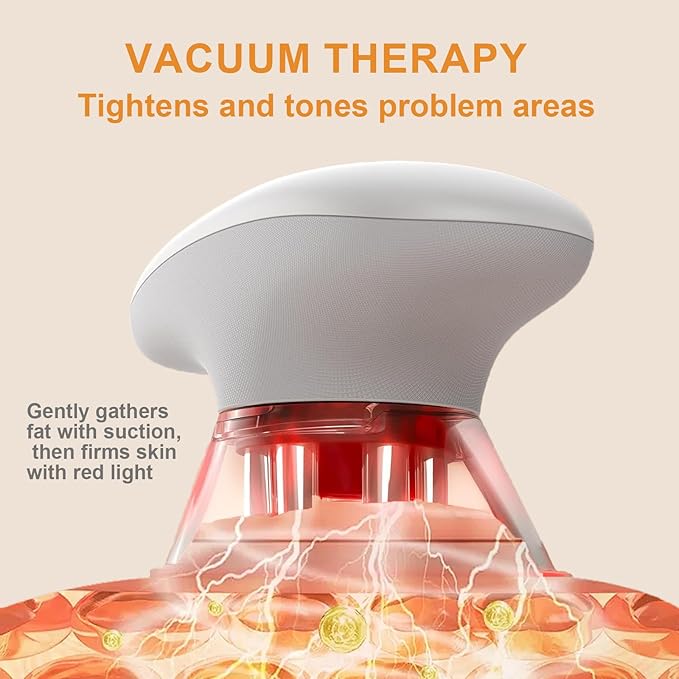 Body Sculpting Machine Professional Cordless Handheld Massager Electric Cupping Therapy Massager – for Belly Waist Arms Leg Home Tool for Women (White)