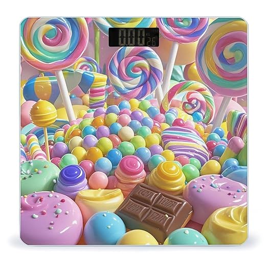 Digital Bathroom Scale for Body Weight Scale with Bright LCD Display High Accuracy Step-On Technology Auto On/Off Candy Digital Scales 400 Lbs /180kg