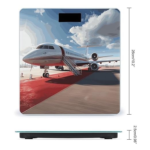 Red Carpet Airplane Bathroom Scale Ultra-Bright Liquid Crystal Screen Weight Scale Accurate Bathroom Body Scales for Body Weight Bathroom Pet Home Bedroom Gift-Giving